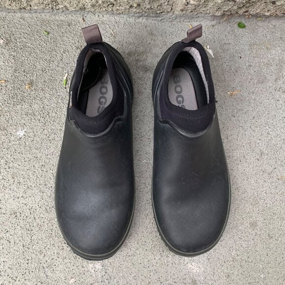 BOGS Urban Farmer Boots Mens 9 42 Black Slip On Waterproof Shoes Gardening Shoe - Picture 2 of 12